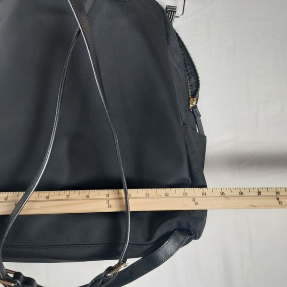 Kate Spade Nylon Backpack Black Gold Hardware Large Laptop School Travel Tote - Picture 14 of 16